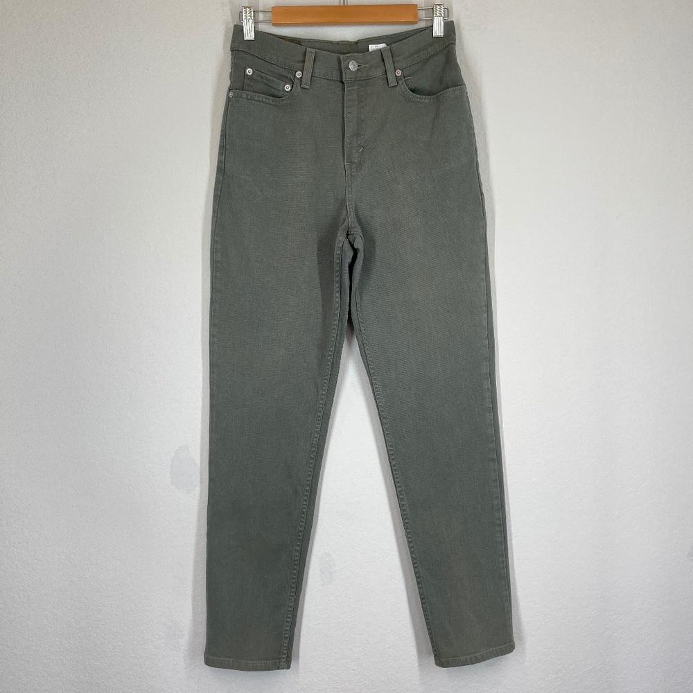 Vintage Levis 512 Slim Fit Tapered Leg Size 6 Green High Waist Stretch